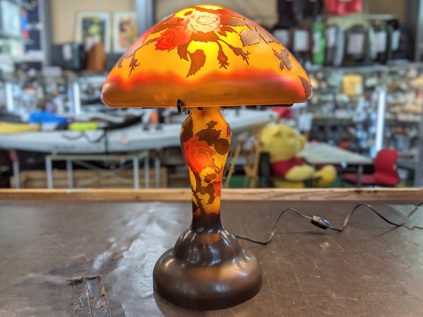 Emile Galle 【エミール・ガレ】 大型作品 ガラス工芸 高さ52cm 2.03kg