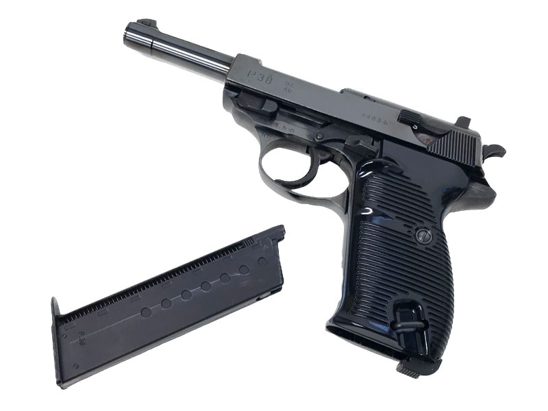 マルゼン ワルサー P38 ブラックメタル 木グリ付 マルゼンWALTHER P38