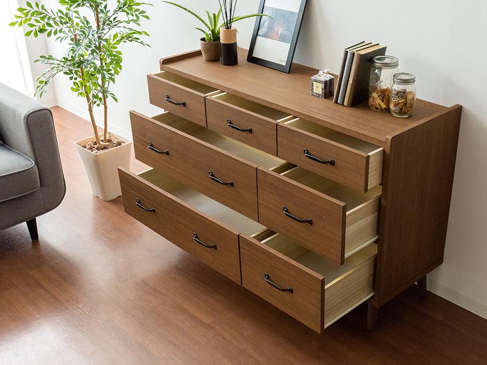 ウィッカー製 4段チェスト ラタンチェスト カゴ収納家具 箪笥 レトロ