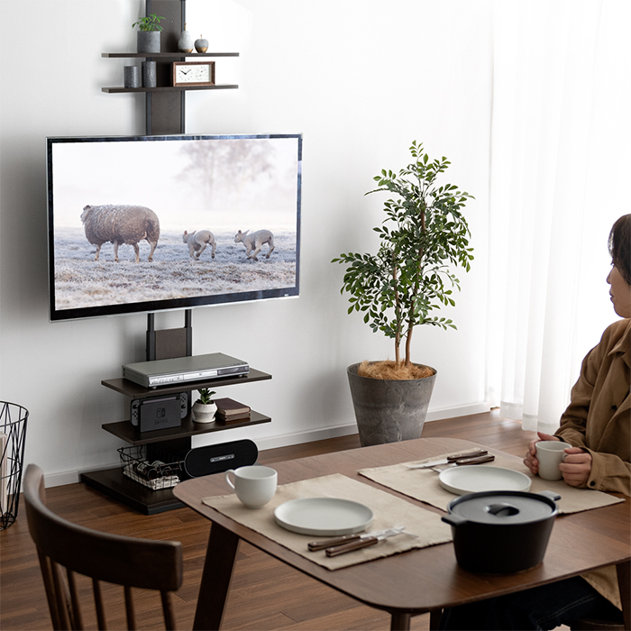 壁掛け風つっぱりテレビスタンド MOLLY(モリー) ワイドタイプ | 家具