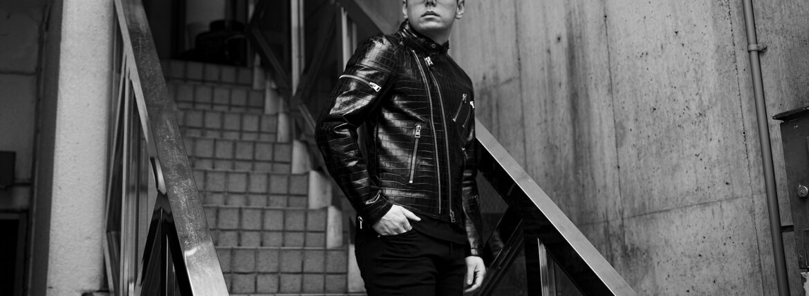 TOM FORD (トムフォード) GLOSSY GRAIN BIKER BLOUSON (グロッシー