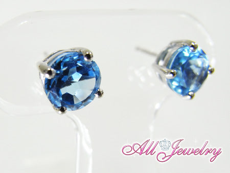 ポメころび◇スーパースイスブルートパーズ×ブルーダイヤイヤリング