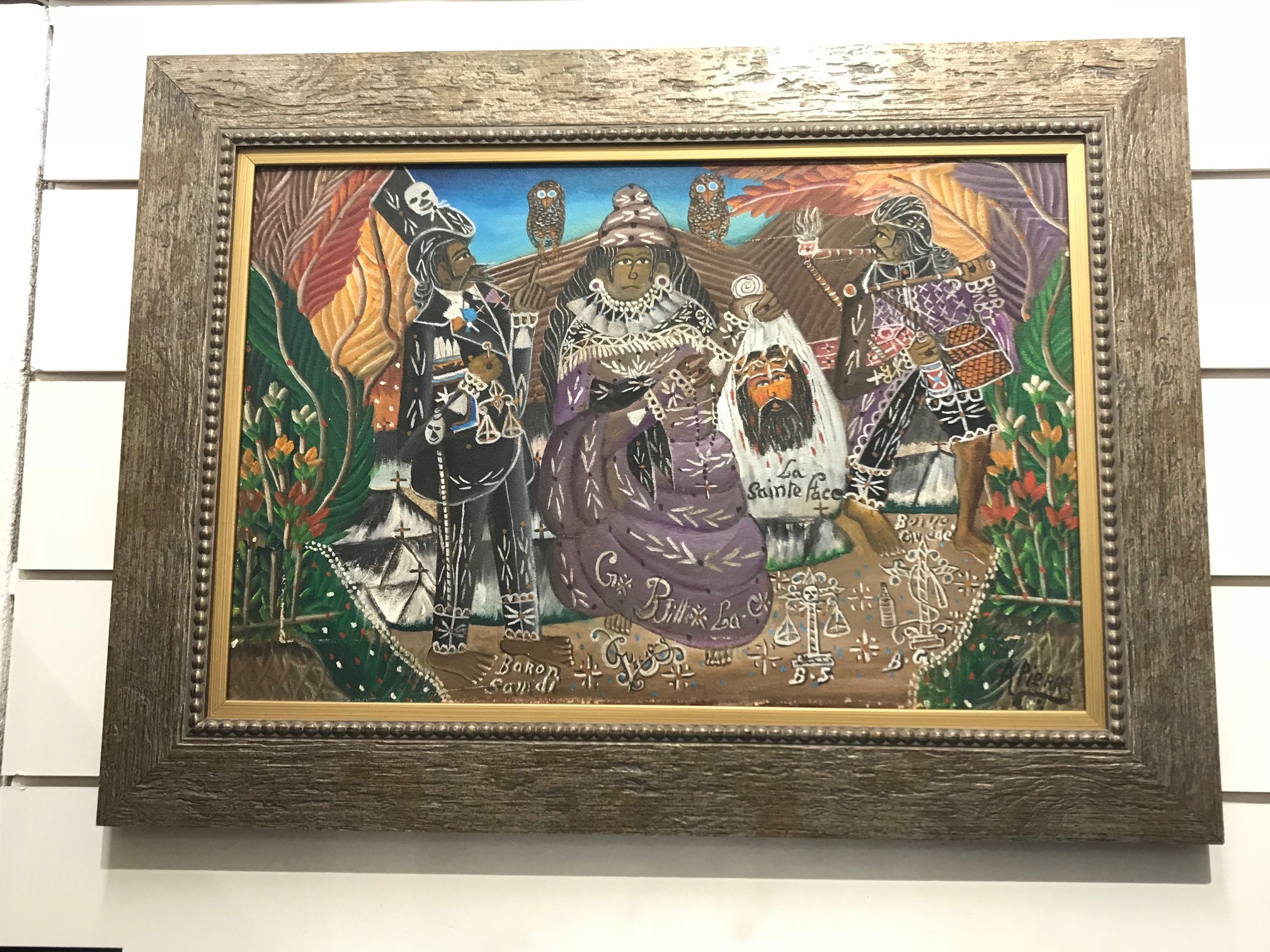 ハイチアート】絵画 マーケット サイン有り ハイチアンヴィンテージ