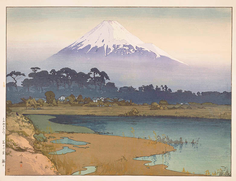 吉田博、【大同門】、希少な額装用画集より、美品、日本人画家、新品