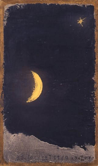 値下げ】風景画 油絵 香月泰男 F6絵画 月星 額付き 手描き 肉筆 値下げ