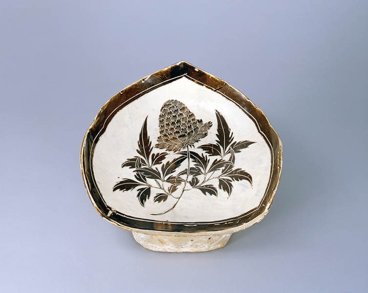 中国 北宋 磁州窯 鉄絵の高足盃 I30-3 中国北宋磁州窯鉄絵の高足盃I30-3