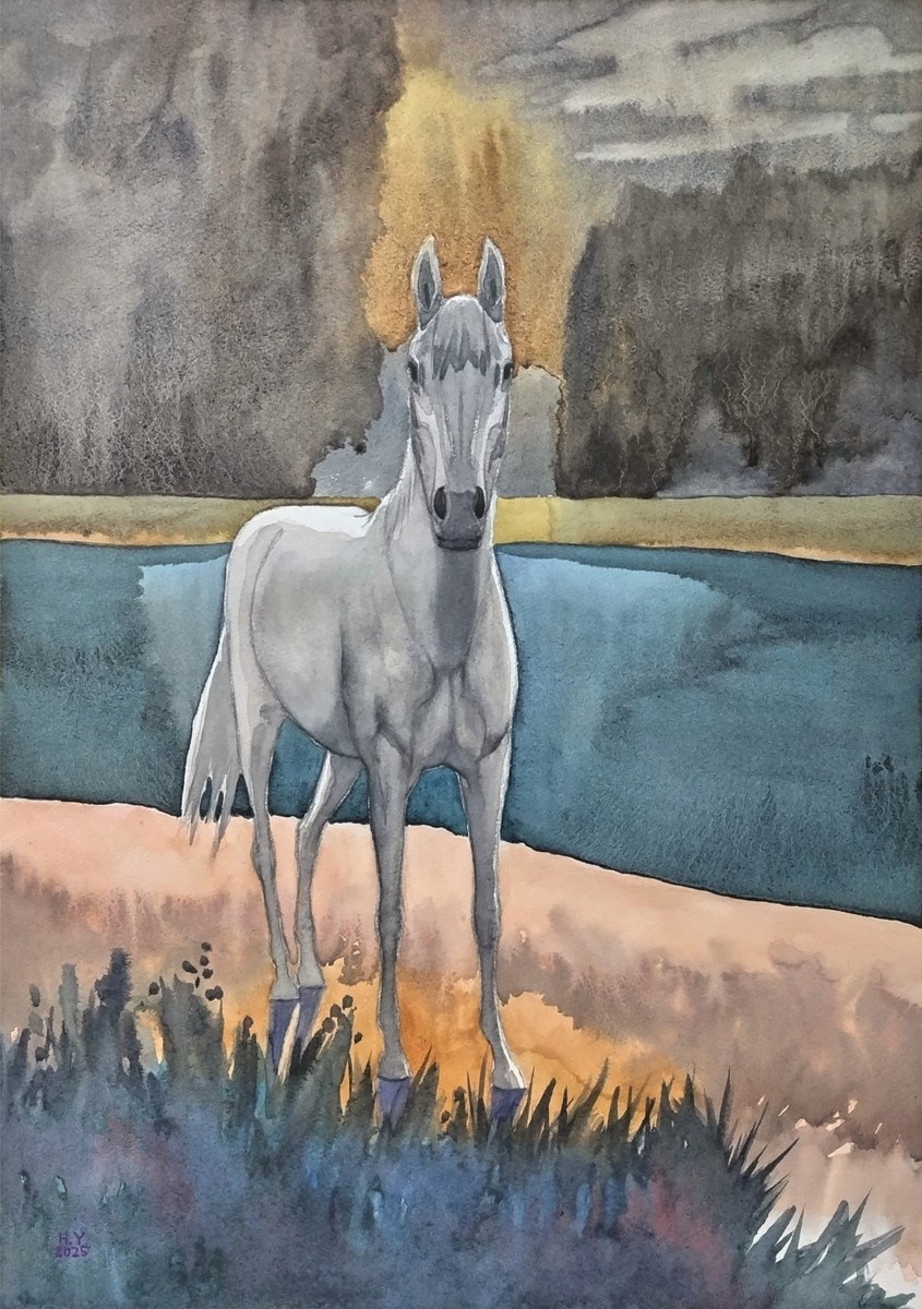 馬の風景画 絵画 森 アート 馬の風景画 絵画 森 アート 馬の風景画