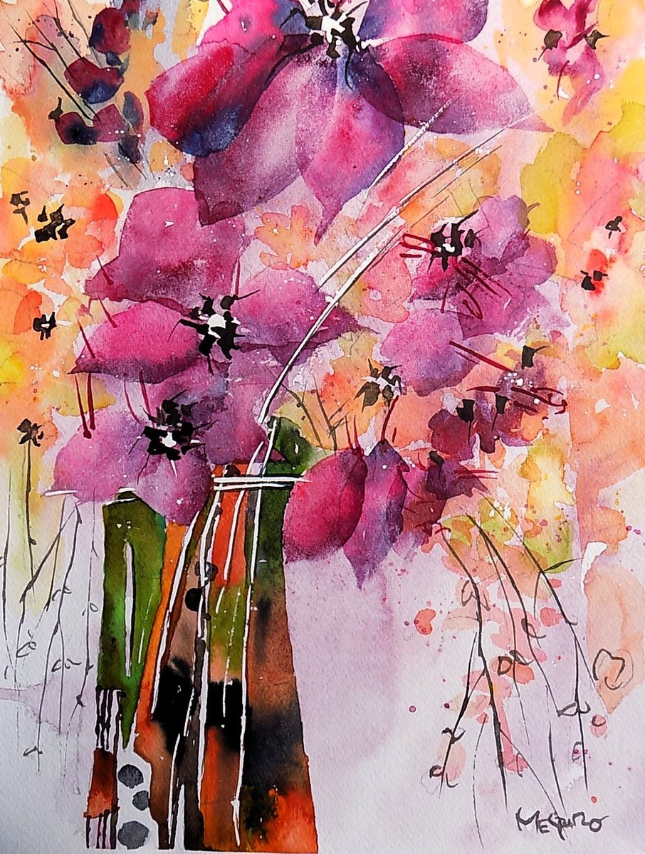 油絵 絵画 【彼岸花】 油絵 油彩 油彩画 絵 絵画【青い彼岸花