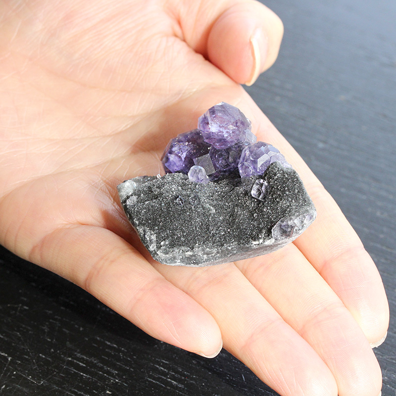 中国福建省産パープルフローライト原石-099水晶クラスター、天然石