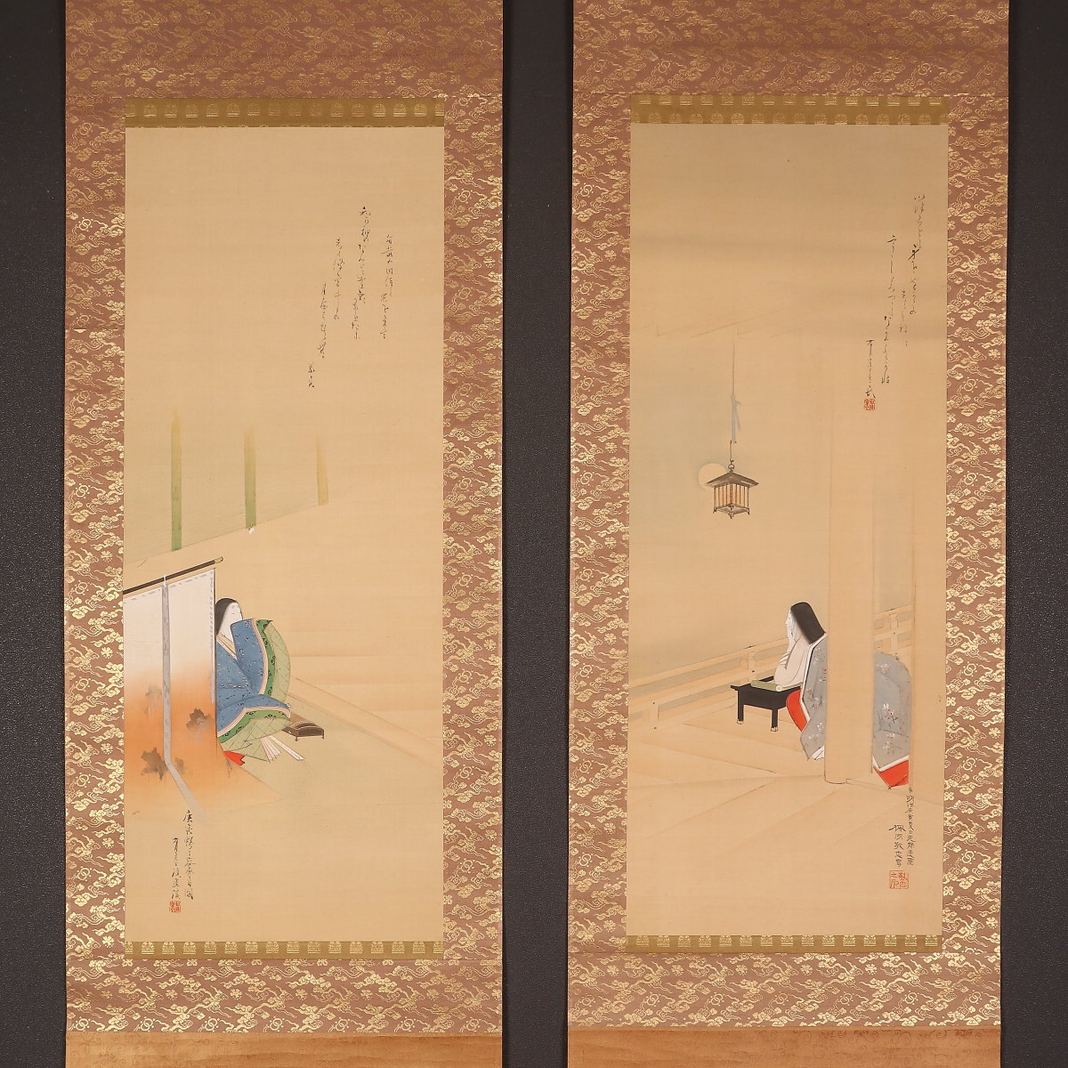 江戸時代 掛軸 蔀関月 人物 掛け軸 骨董品 江戸時代 掛軸 蔀関月 人物