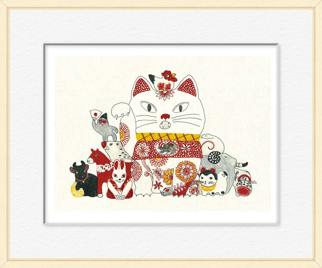 MICAO 絵画(版画額装品/ジクレー) お守り動物園 9697|アート＆フレーム