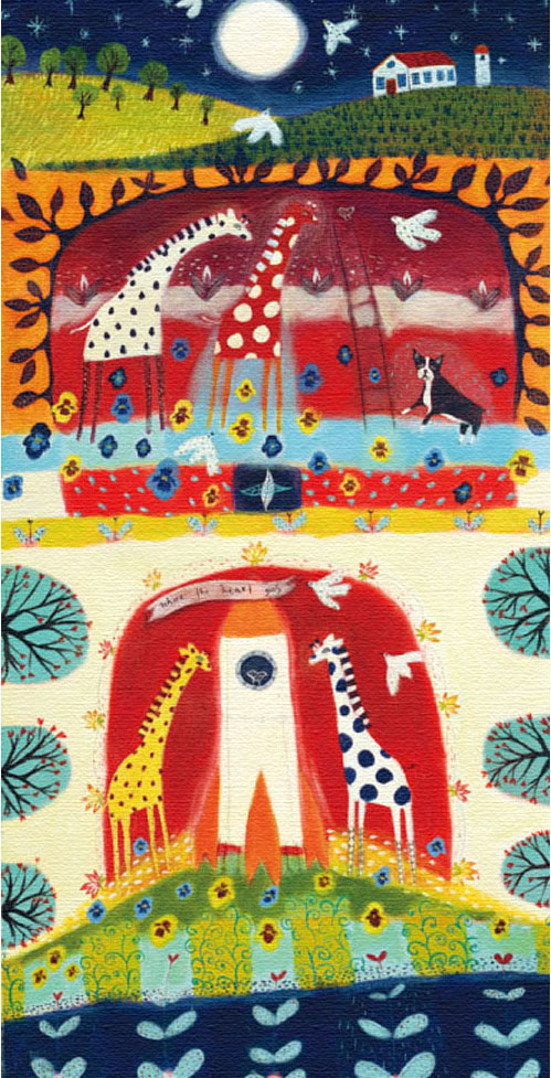 カレン ホイプティング お外大好き ジクレー デジタル版画 額縁付き