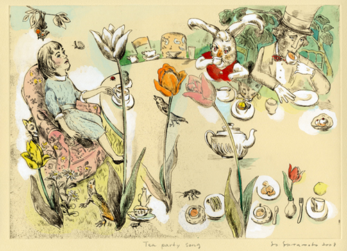 山本容子 版画「象の長鼻は臆病な探検家」1988 山本容子 版画「象の長