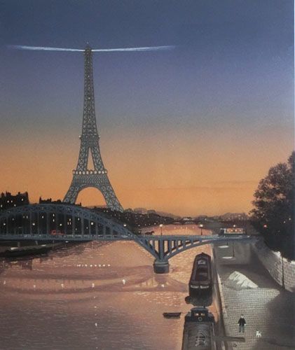 夕暮れのエッフェル塔 | ミッシェル・ドラクロワ 買取・作品