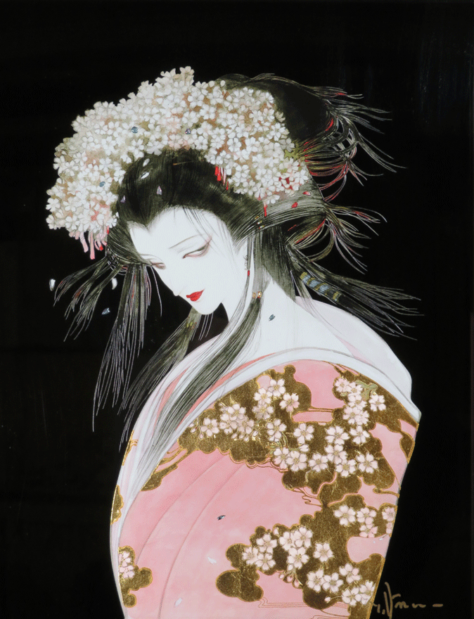 天野喜孝 「桜姫」 ミクスドメディア 直筆サイン・エディション・作品