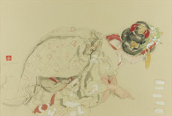 宮本三郎 「舞妓十二題集より「松の内」」 木版画 ｜【Arts Ship