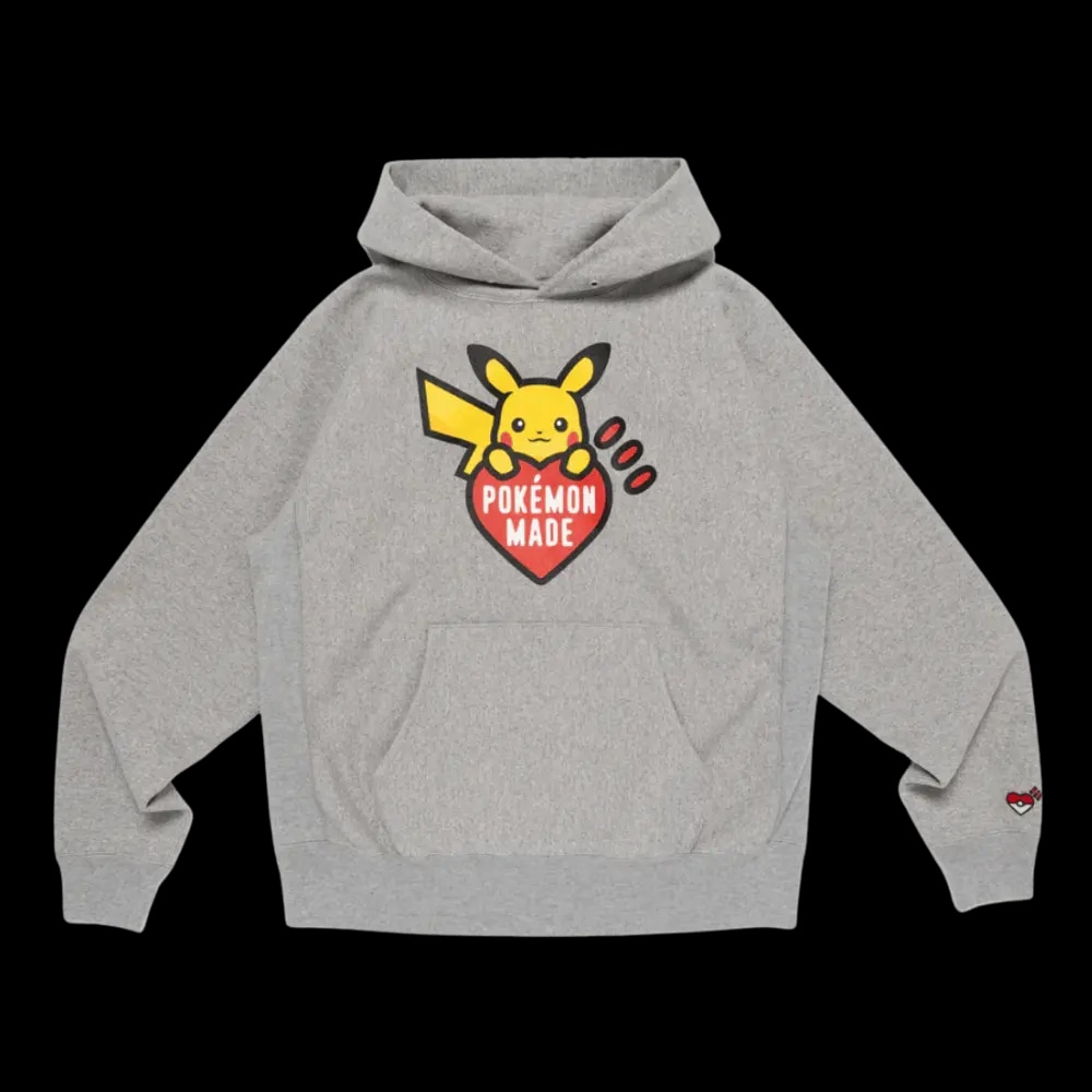 HUMAN MADE X POKEMON HEAVY WEIGHT HOODIE GRAY | AREA 02 — Asia's