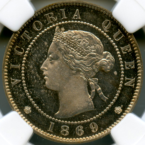 ジャマイカ ヴィクトリア女王 1869年 1/2ペニー 白銅貨 NGC PF64CAM