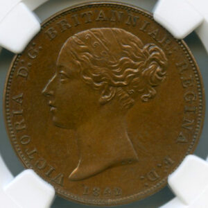 ジブラルタル ヴィクトリア ヤングヘッド 1842/1年 2クォート 銅貨 NGC