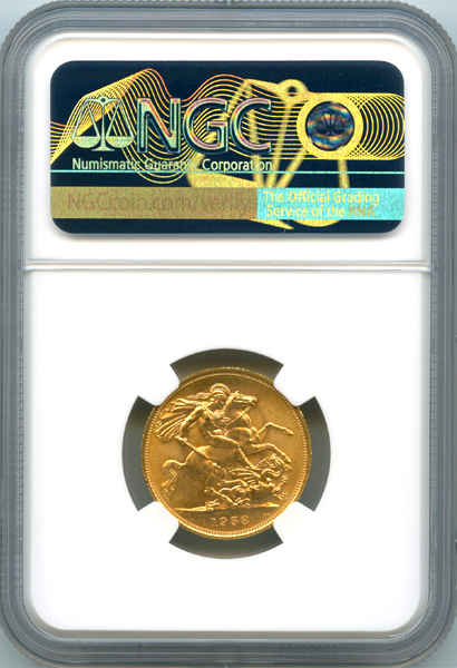 イギリス エリザベス2世 1958年 ソブリン 金貨 NGC MS65 | ARK NUMISMATICS