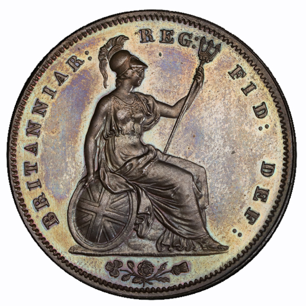 イギリス ヴィクトリア ヤングヘッド 1853年 ペニー 銅貨 PCGS PR65BN