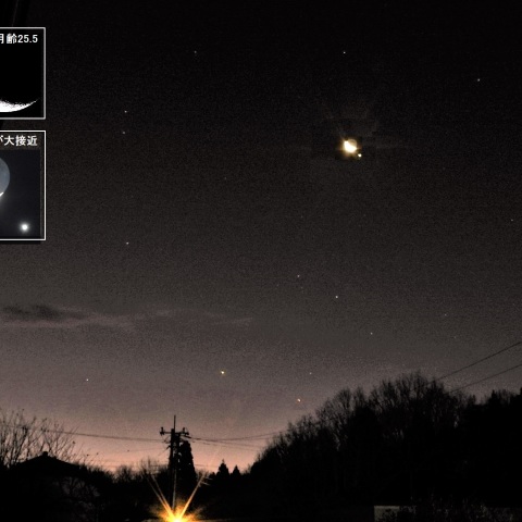 特集 2019年1月2日 細い月と金星の大接近 - 天体写真ギャラリー