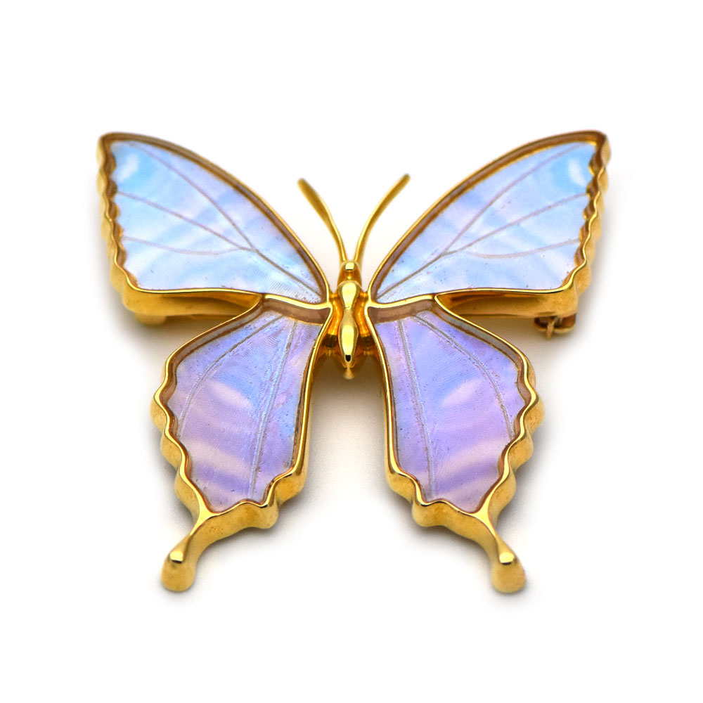 ジバンシー ゴールド 蝶 ブローチ クリスタル付き ストーン ジバンシー