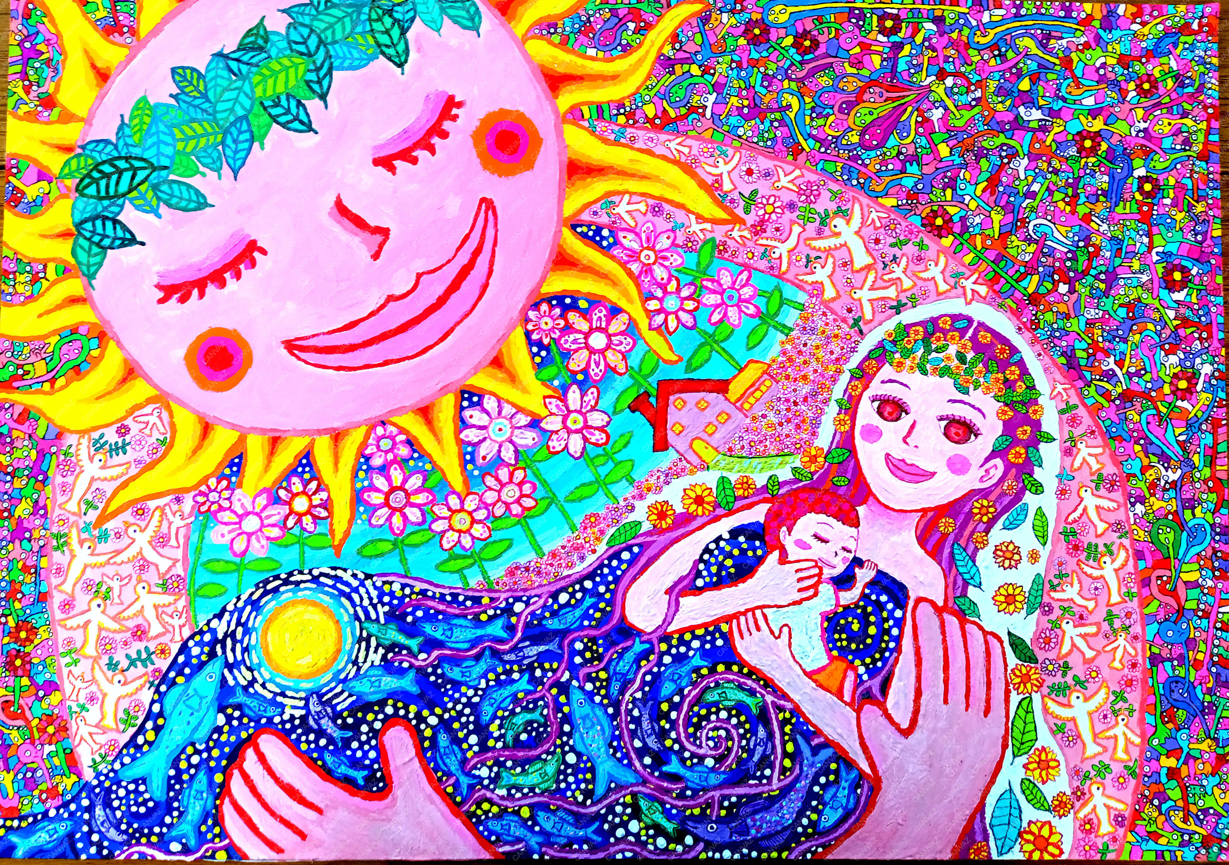 キャンパスアート キャンバスアート【Wine bottle in the underground