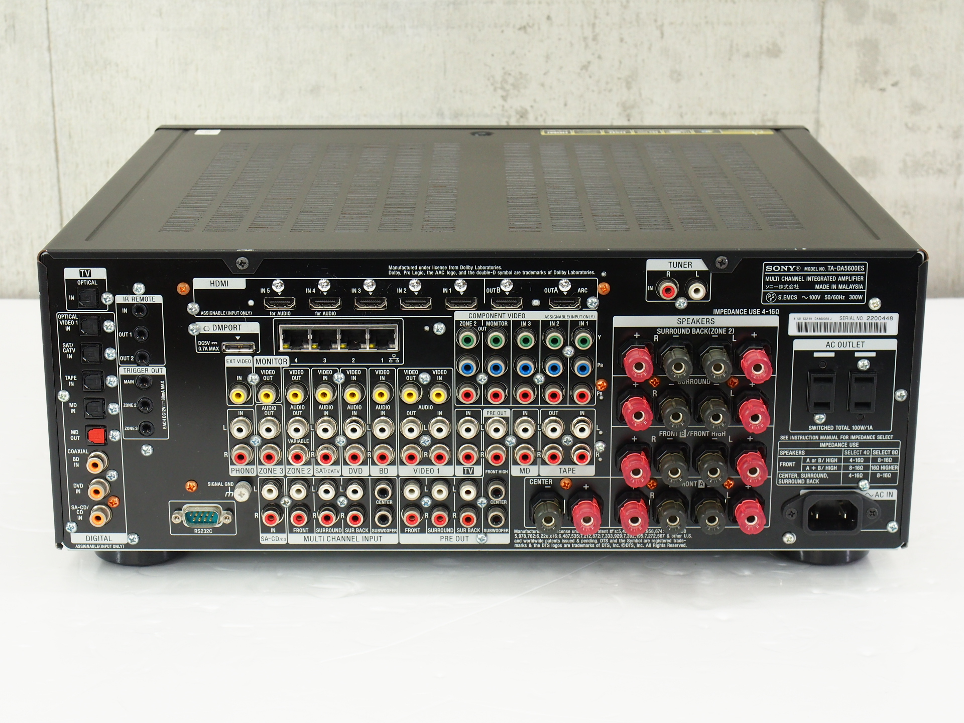 アバックWEB-SHOP / 【中古】SONY TA-DA5600ES【コード01-10385】AVアンプ