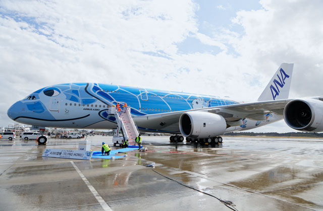 訳あり ANA フライングホヌ 1号機 A380-800 JA381A av 訳あり ANA
