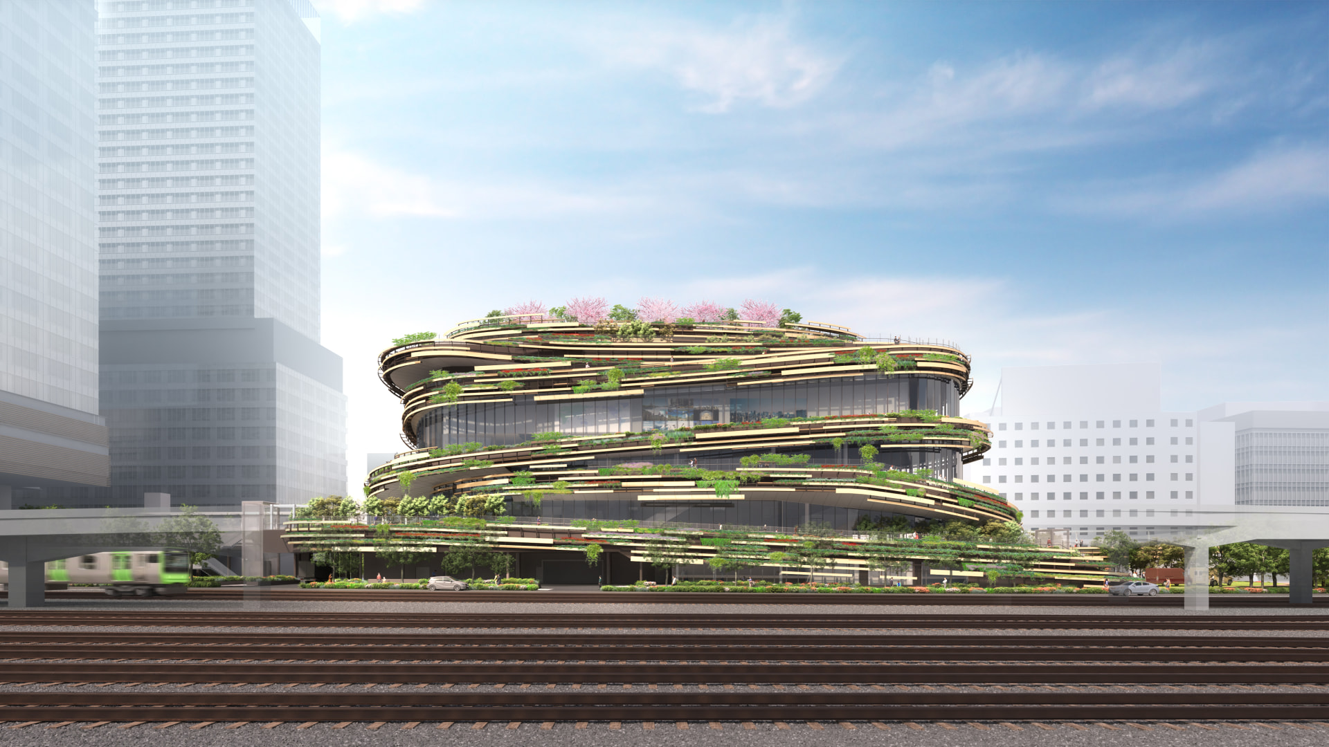 TAKANAWA GATEWAY CITYに文化創造棟が2026年春開館 外装デザインは隈