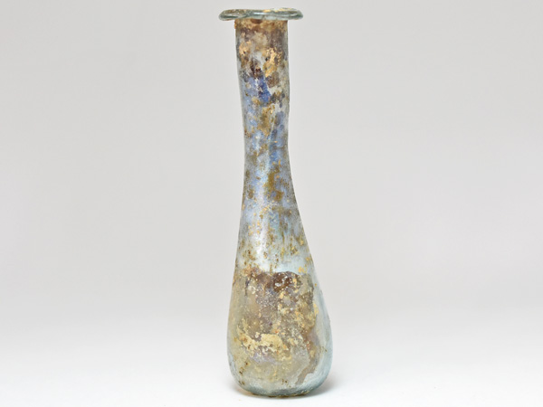 骨董 時代ガラス 発掘系ローマングラス（泪）涙壺 銀化瓶 骨董 時代ガラス