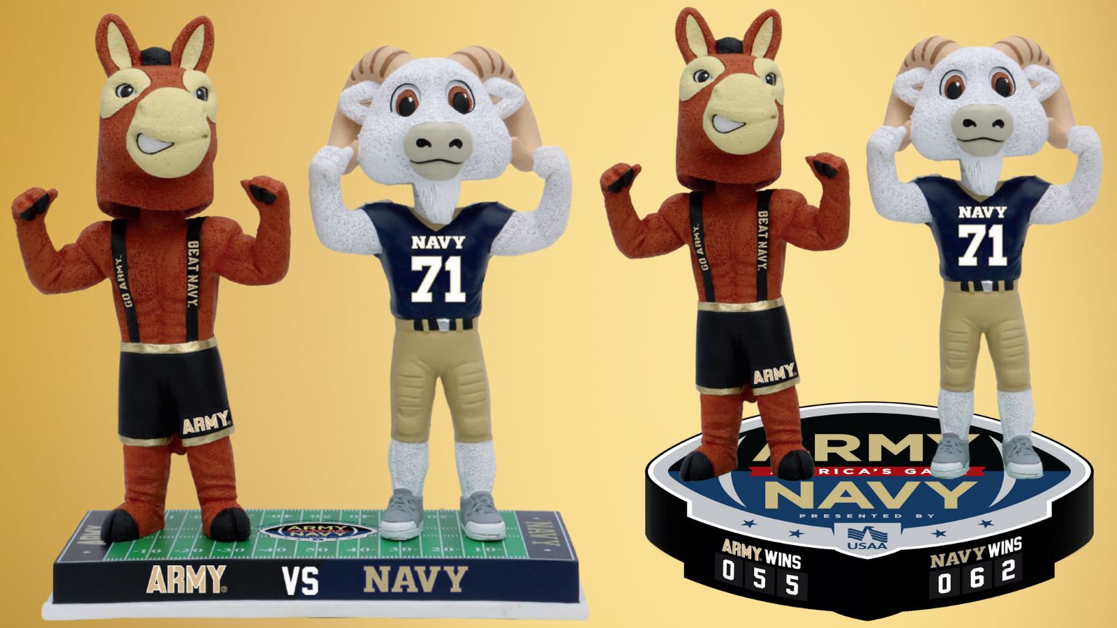 Army Vs. Navy Rivalry Win Counter and 125th Meeting Bobbleheads
