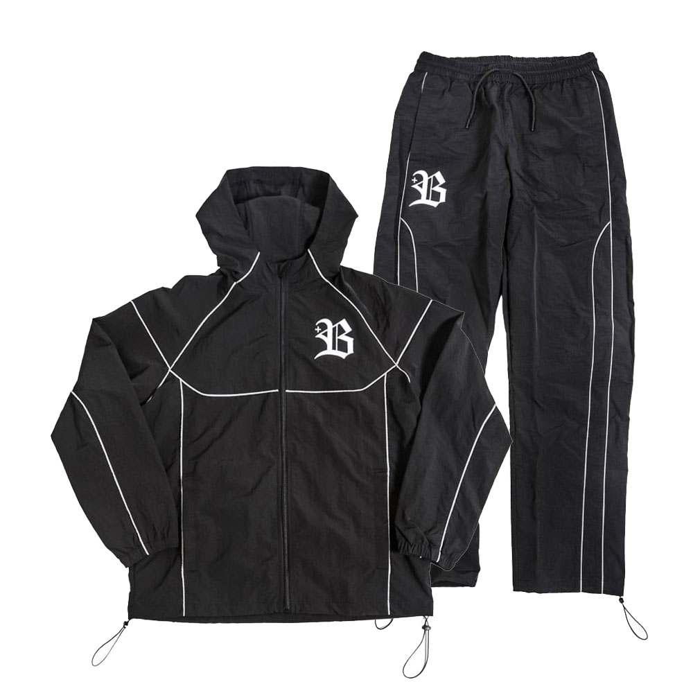 プラスB NYLONパーカーセットアップ M ブラック｜BODYMAKER