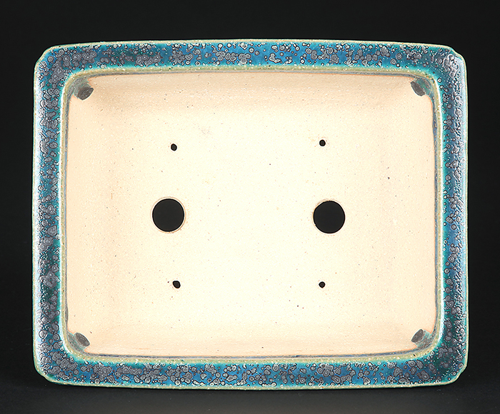 鴻陽織部釉外縁雲足長方鉢 | 盆栽、盆栽書籍、盆栽鉢の通販│近代出版