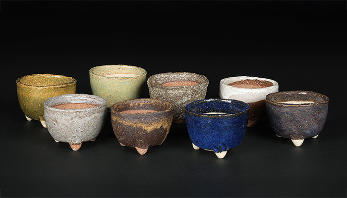 018.【陶翠】 創業 八十周年 記念鉢/木箱付き/3点セット 018.【陶翠