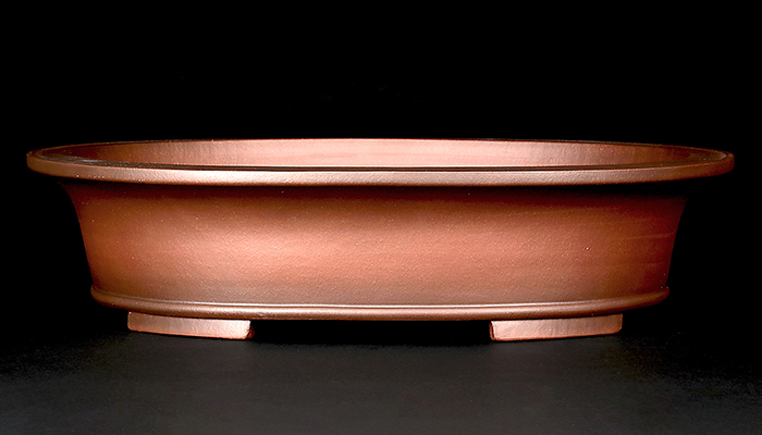 紫泥外縁下紐楕円鉢 | 盆栽、盆栽書籍、盆栽鉢の通販│近代出版