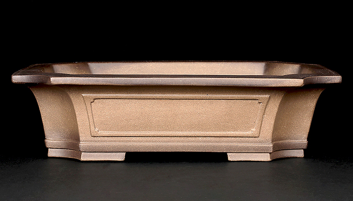 烏泥外縁隅切額面長方鉢 | 盆栽、盆栽書籍、盆栽鉢の通販│近代出版