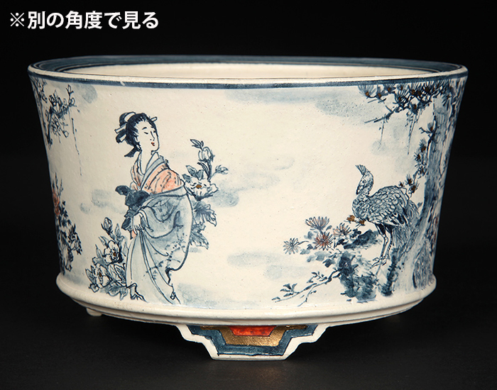 七代渋草柳造染付美人図丸鉢 | 盆栽、盆栽書籍、盆栽鉢の通販│近代出版