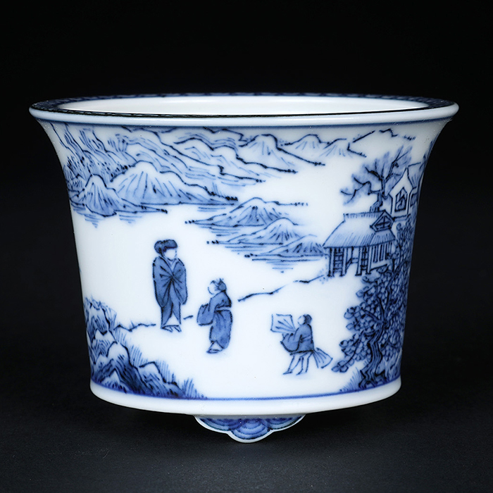 京師五山青華山水図丸鉢 | 盆栽、盆栽書籍、盆栽鉢の通販│近代出版