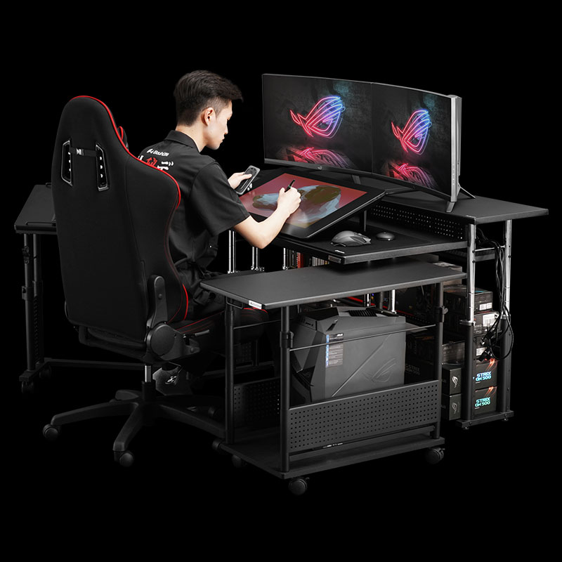 Bauhutteバウヒュッテ PCデスク 昇降式 幅100×奥行き60㎝ 木目