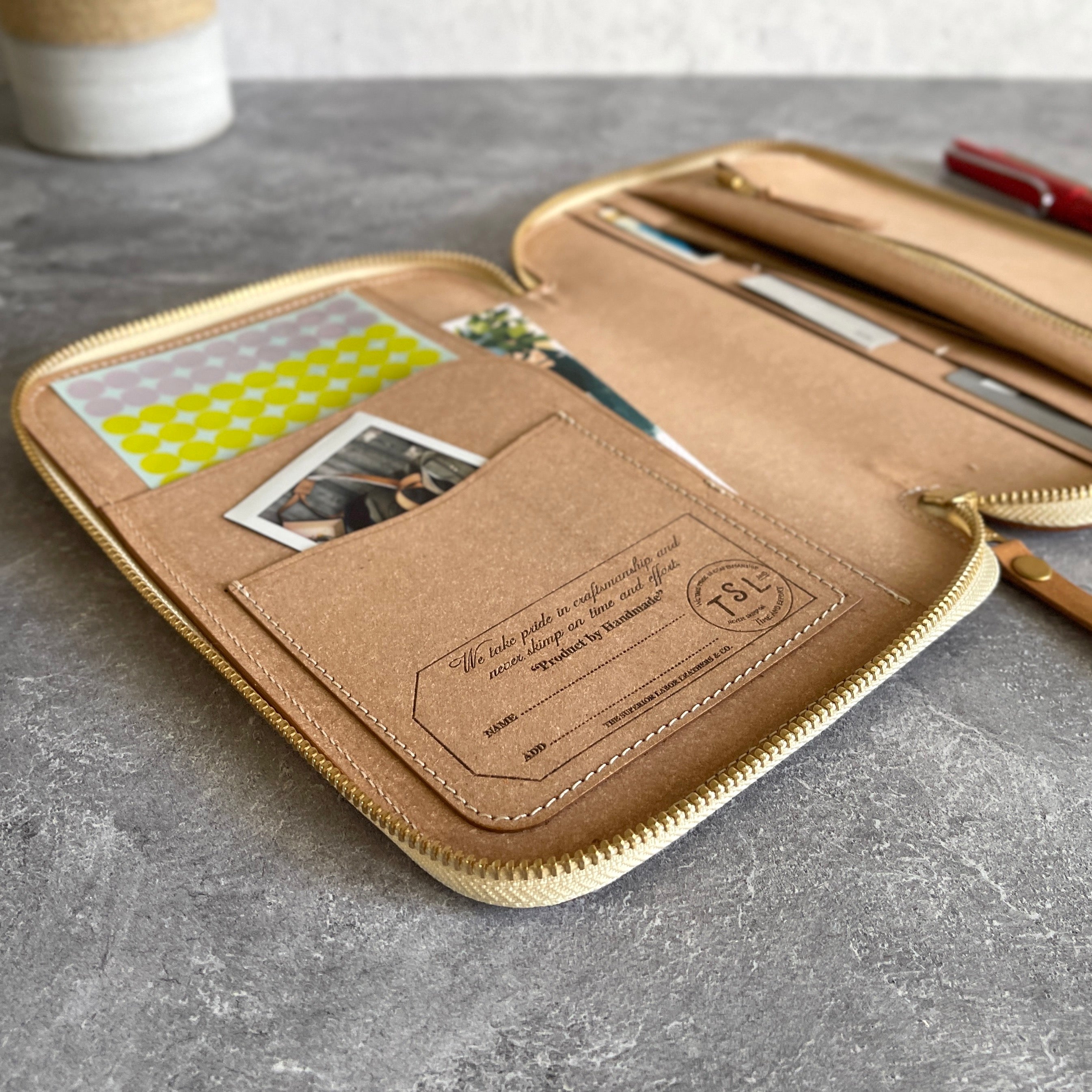 TSL] Recycled Leather Zip Organizer // Dark Navy – Baum-kuchen