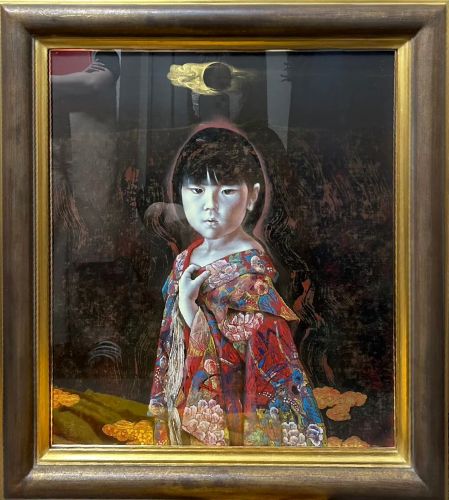 智内兄助、引力の間、希少な画集より、新品高級額・額装付、状態良好