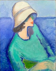 石阪春生「二本の枯れたばら（女のいる風景）」の買取実績｜兵庫県神戸