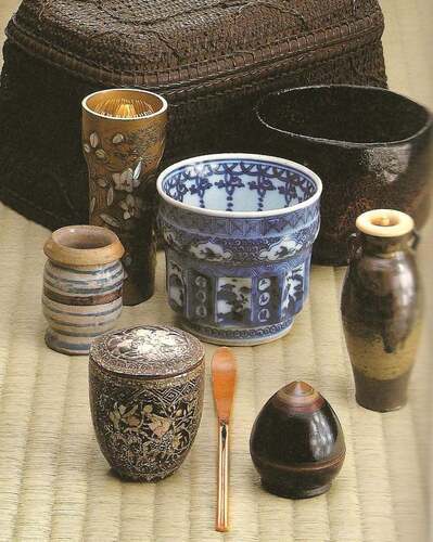 川瀬表完作 溜塗 木製 利休茶箱 茶道具揃い 橋本城岳茶碗 七宝文