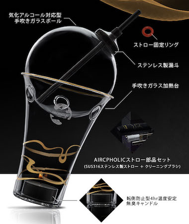 気化アルコールが漂う新感覚お酒グッズAIRCPHOLIC（エアクフォリック