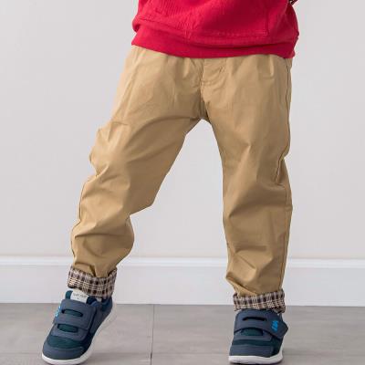 お揃い】チェック柄無地リバーシブルパンツ(80~130cm)(80cm ベージュ