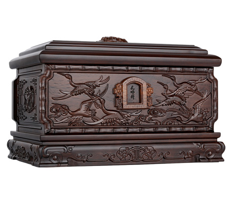 驾鹤西归黑紫檀骨灰盒-北京陵园网