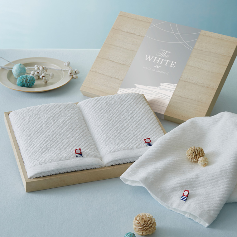 今治タオル 今治ザホワイト 木箱入りスリムバスタオルセット スリム