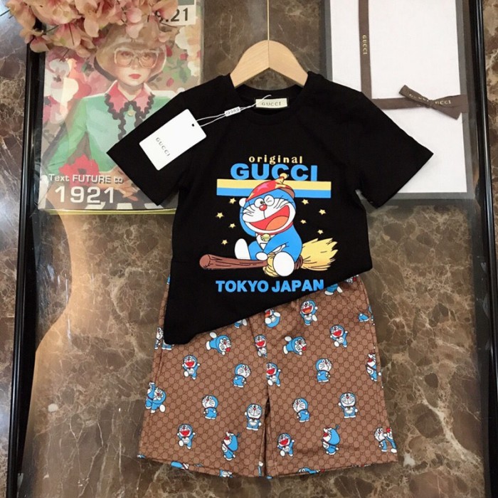 グッチブランド半袖tシャツハーフズボン子ども夏スーツGucci